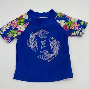 TOMMY BAHAMA Shirt Toddler 2T Short Sleeve Koi Rash Guard UPF 50 Swim Top